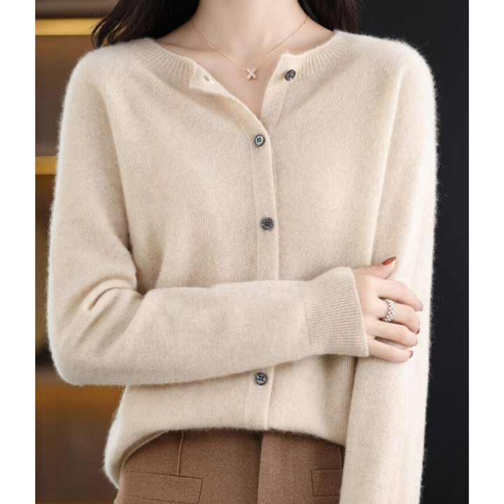 Women’s Soft Round Neck Knit Cardigan