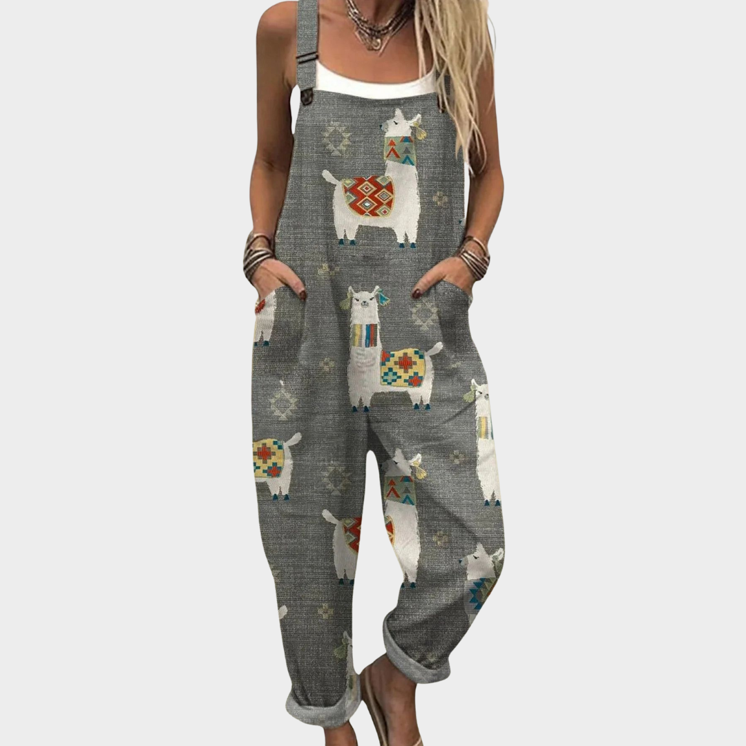 Women’s Printed Relaxed Fit Dungarees