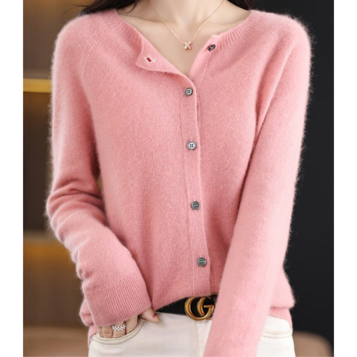 Women’s Soft Round Neck Knit Cardigan