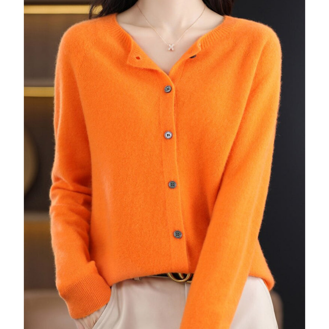 Women’s Soft Round Neck Knit Cardigan