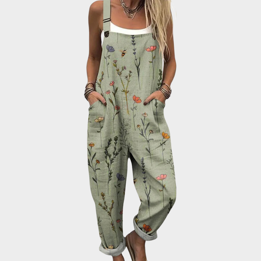 Women’s Printed Loose Fit Dungarees