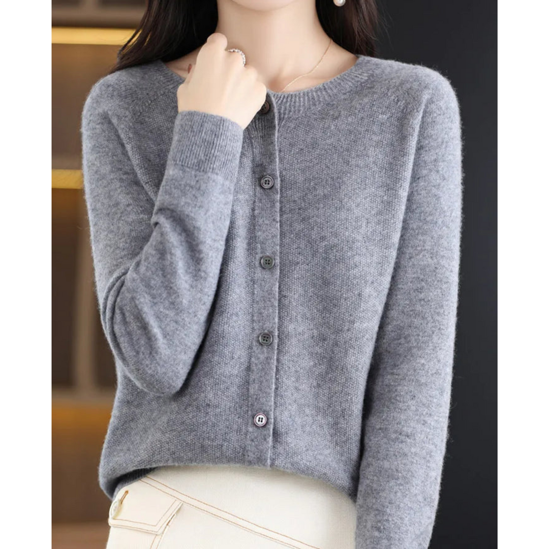 Women’s Soft Round Neck Knit Cardigan