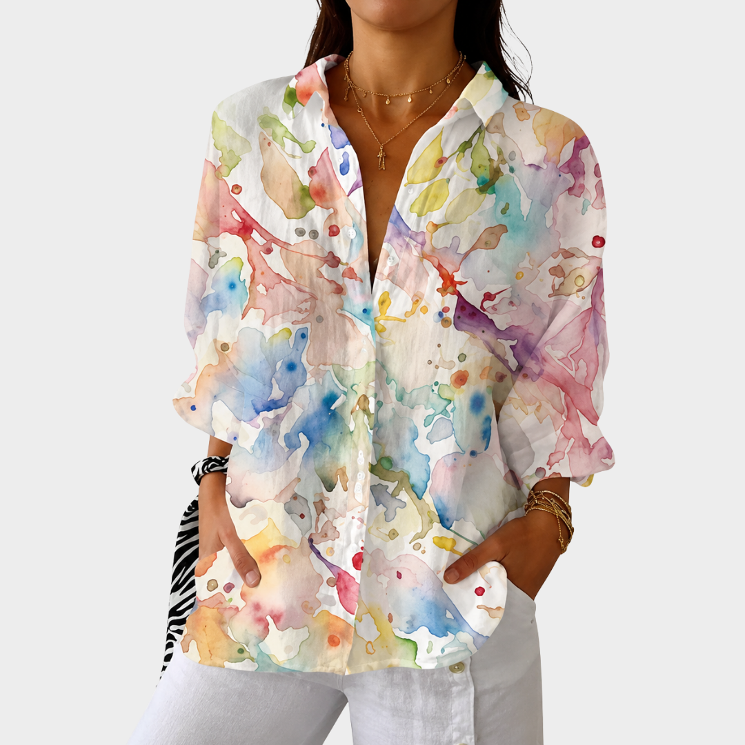 Women’s Lightweight Colorful Printed Blouse