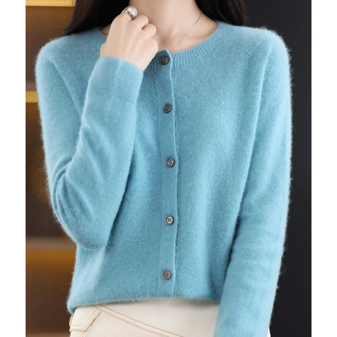 Women’s Soft Round Neck Knit Cardigan
