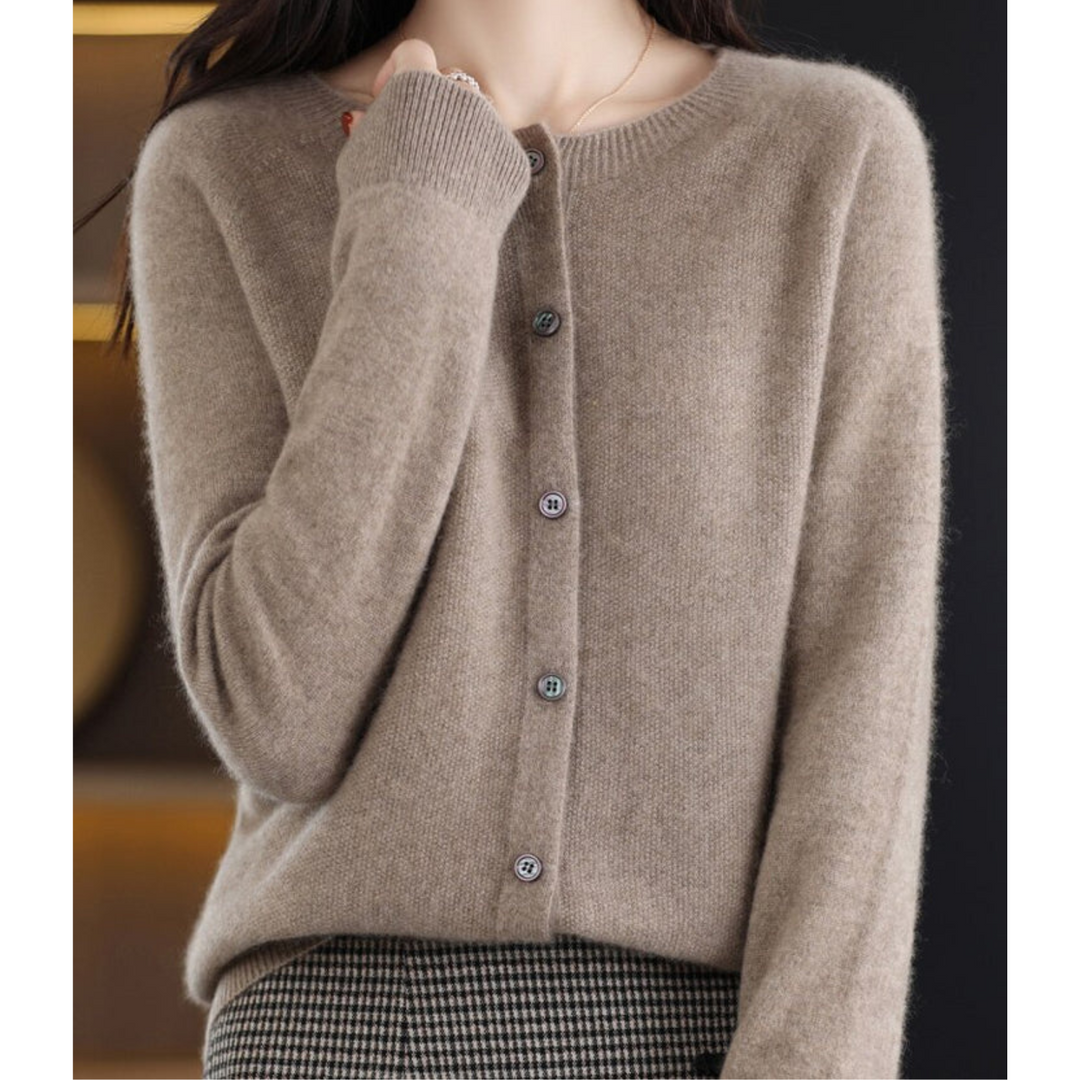 Women’s Soft Round Neck Knit Cardigan