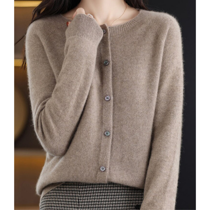 Women’s Soft Round Neck Knit Cardigan