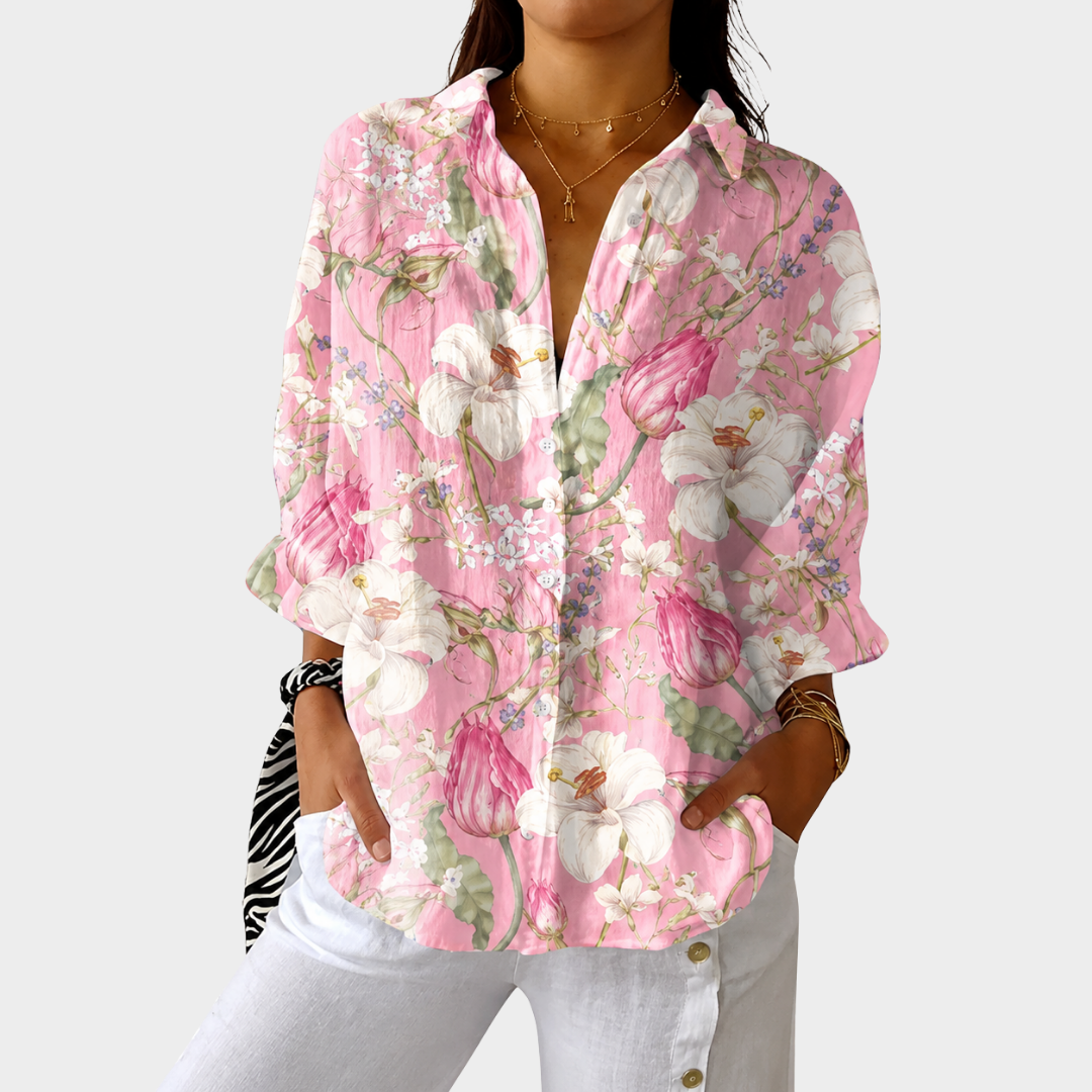 Women’s Lightweight Colorful Print Blouse