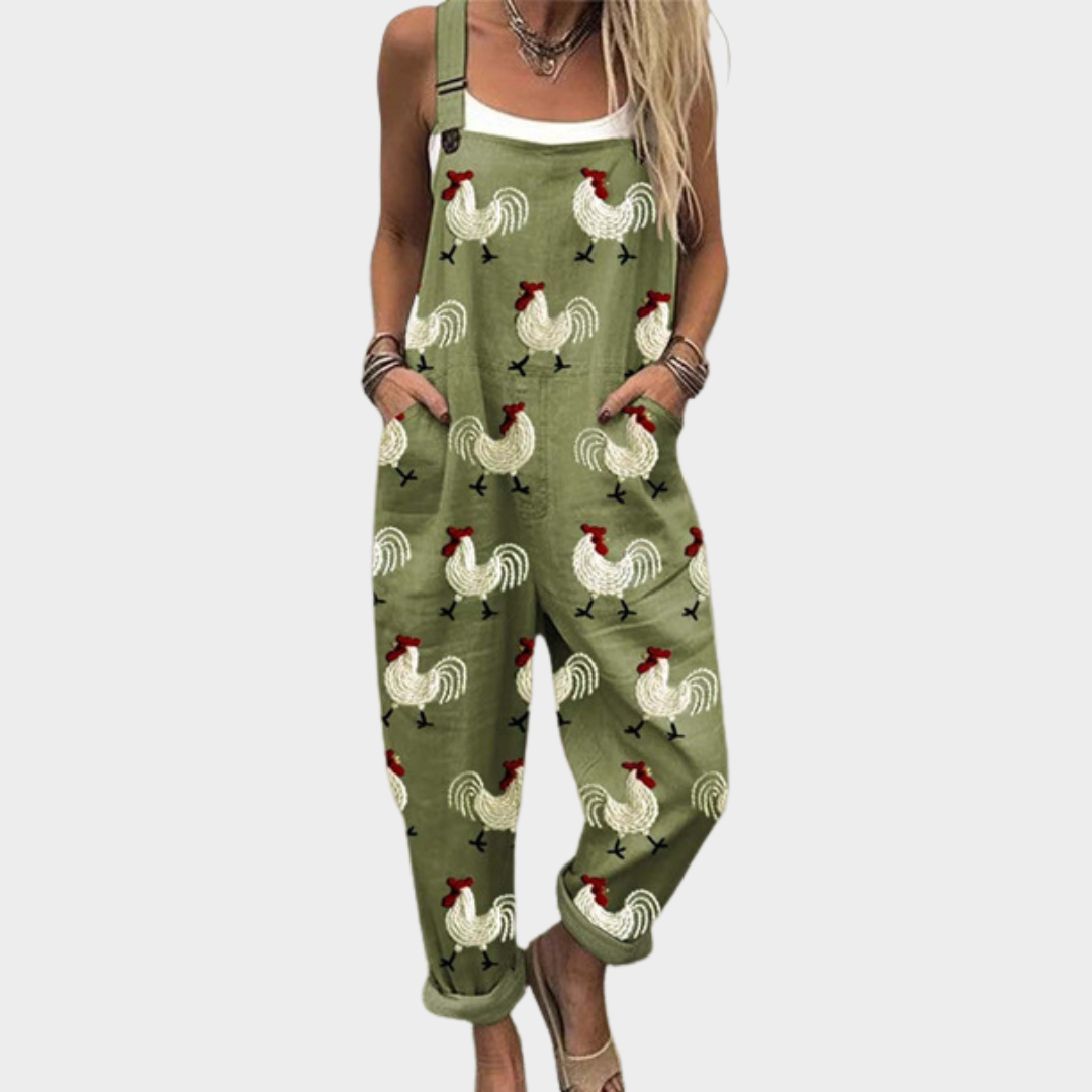 Women’s Relaxed Fit Printed Dungarees
