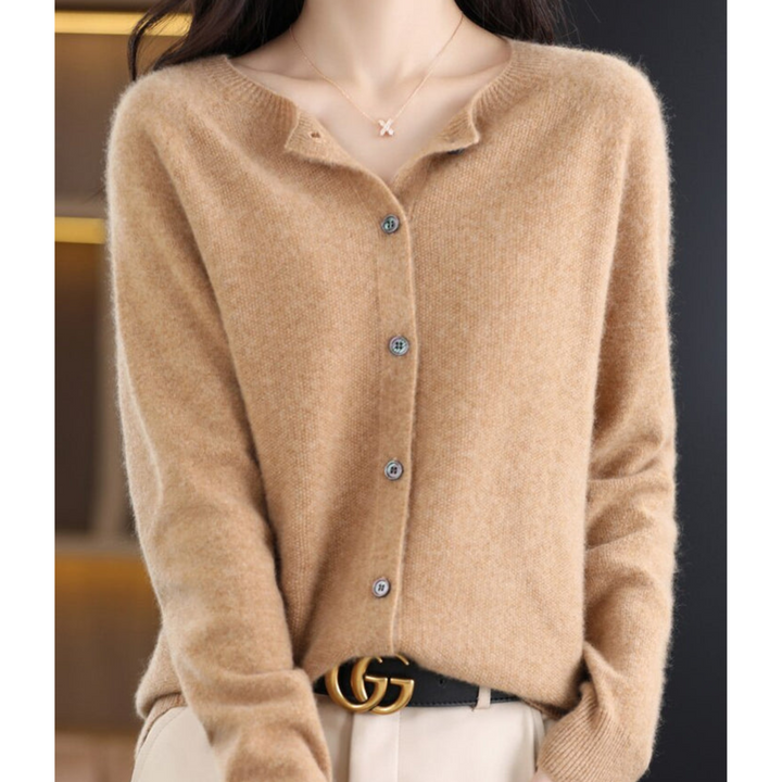 Women’s Soft Round Neck Knit Cardigan