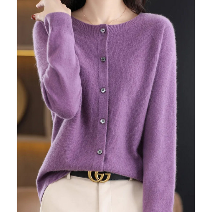 Women’s Soft Round Neck Knit Cardigan