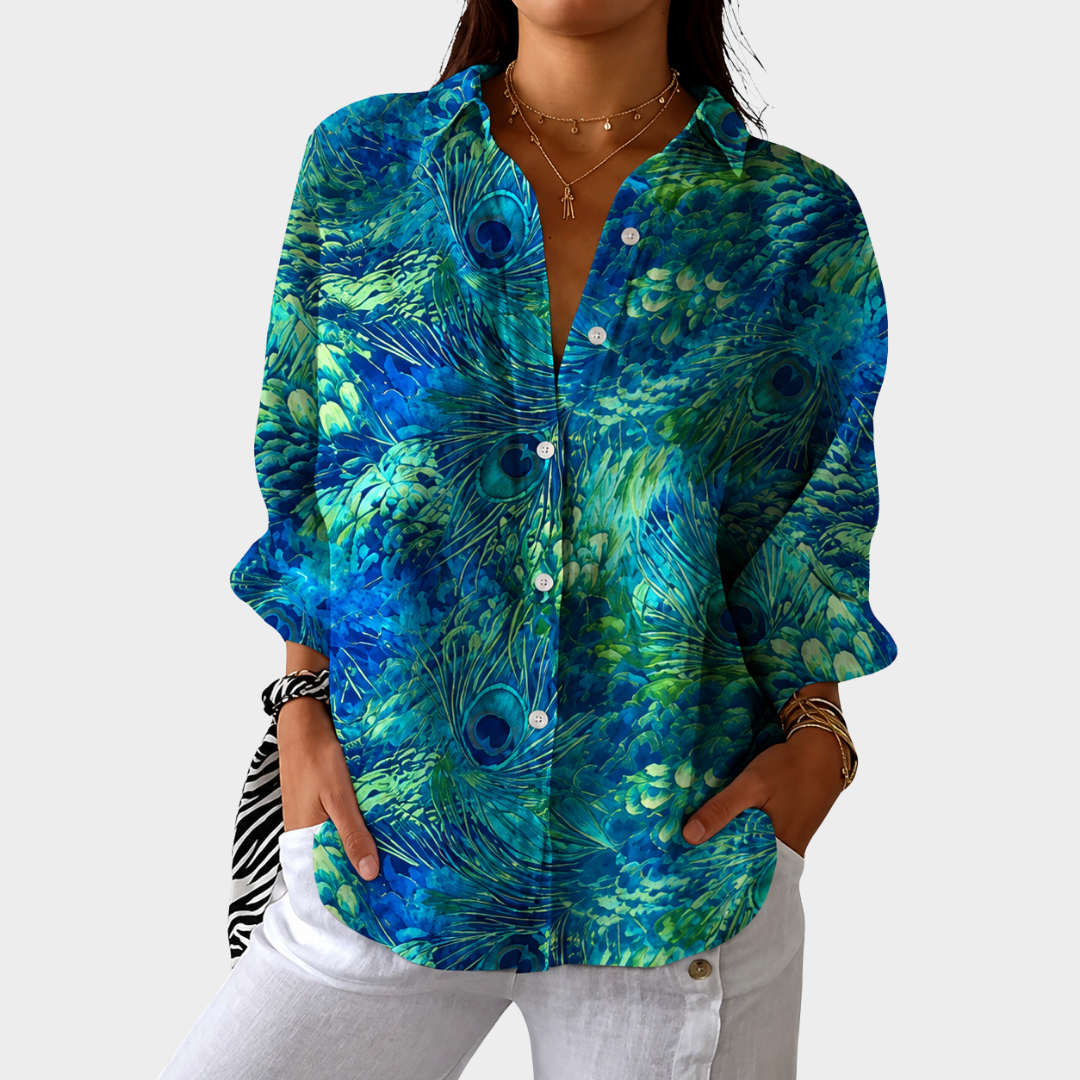 Women’s Lightweight Colorful Printed Blouse