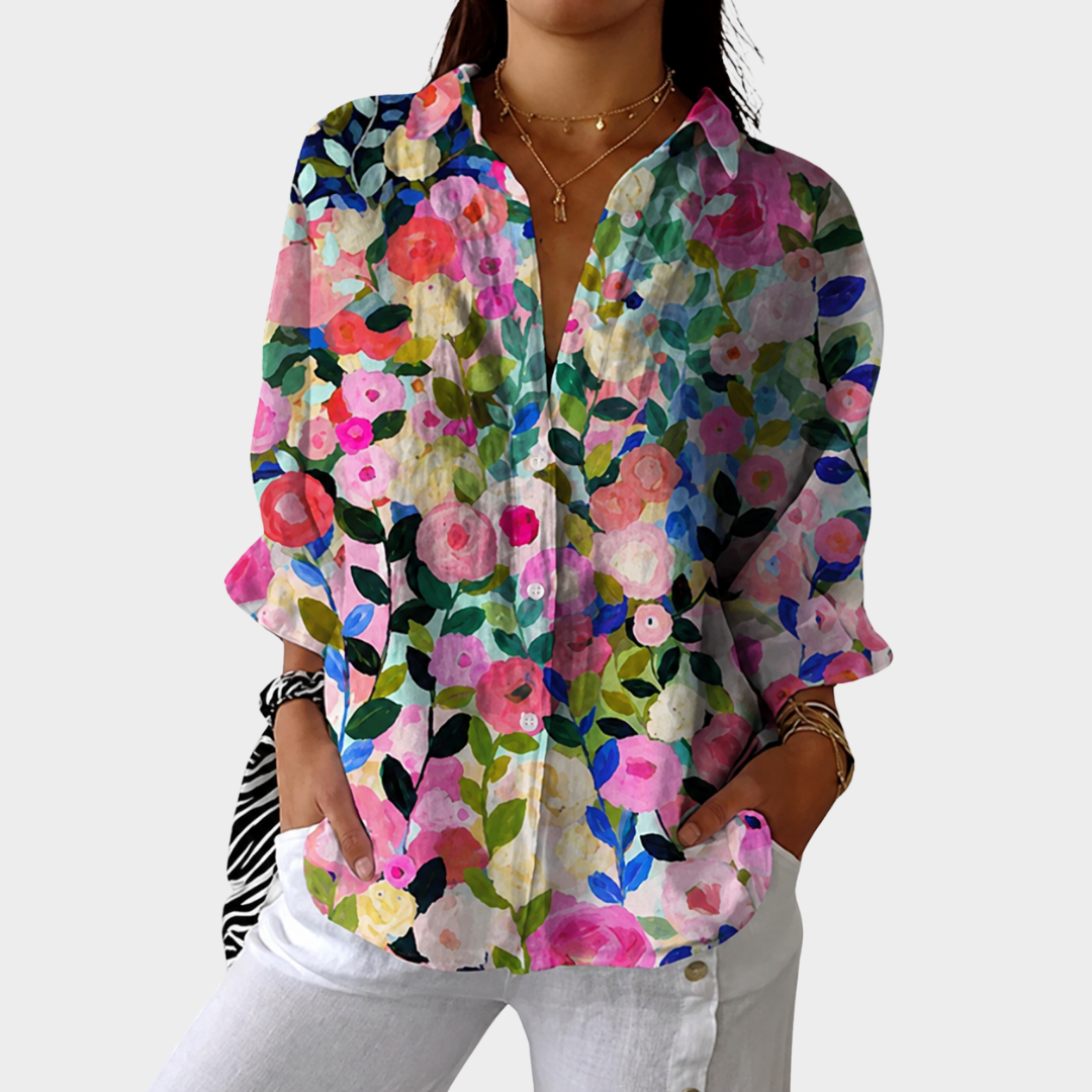 Women’s Lightweight Colorful Printed Blouse