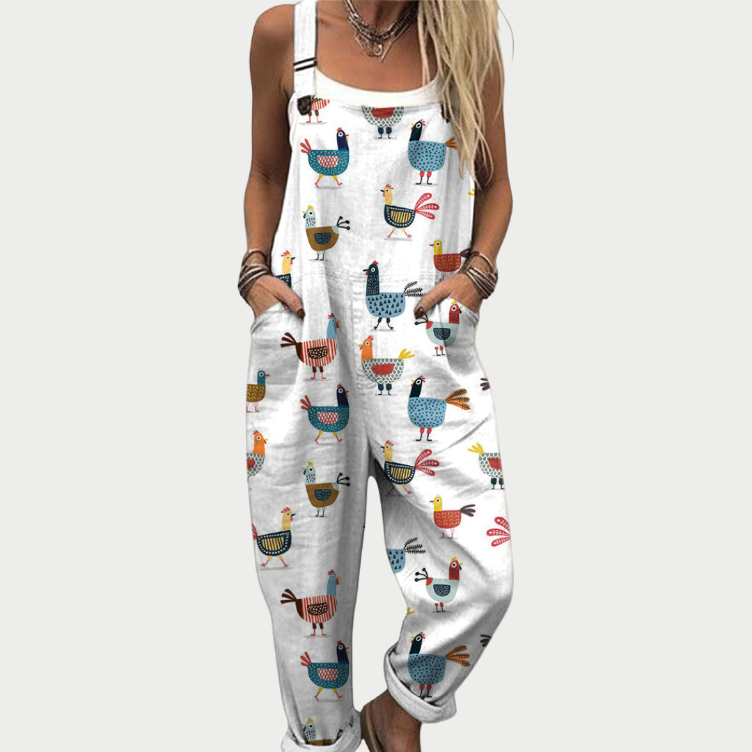 Women’s Relaxed Fit Printed Dungarees