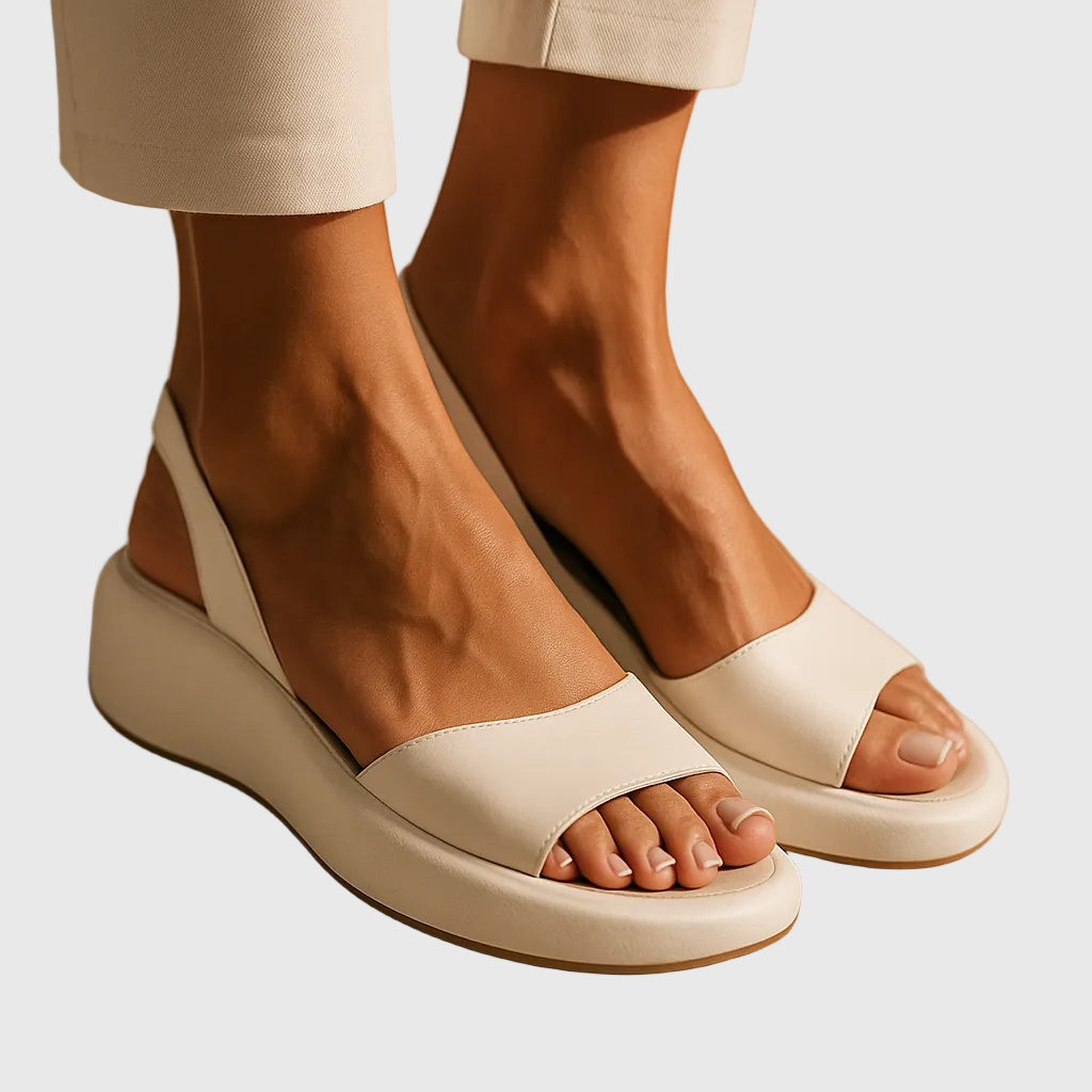 Ivory Open-Toe Sandals with Non-Slip Soles