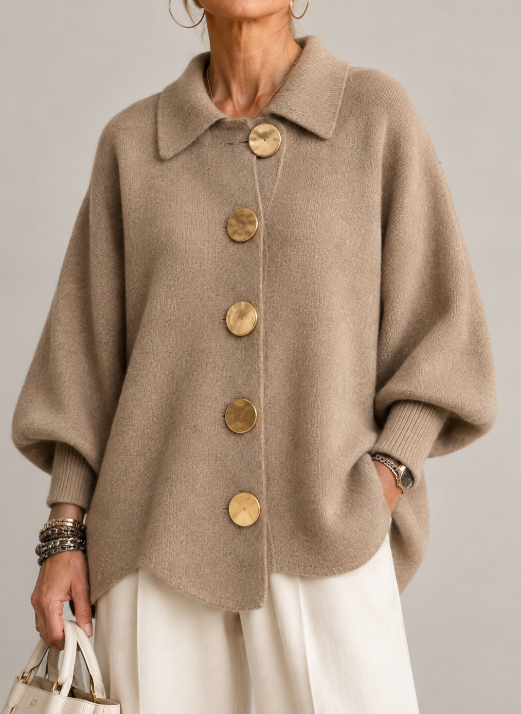 Women’s Oversized Collared Cardigan