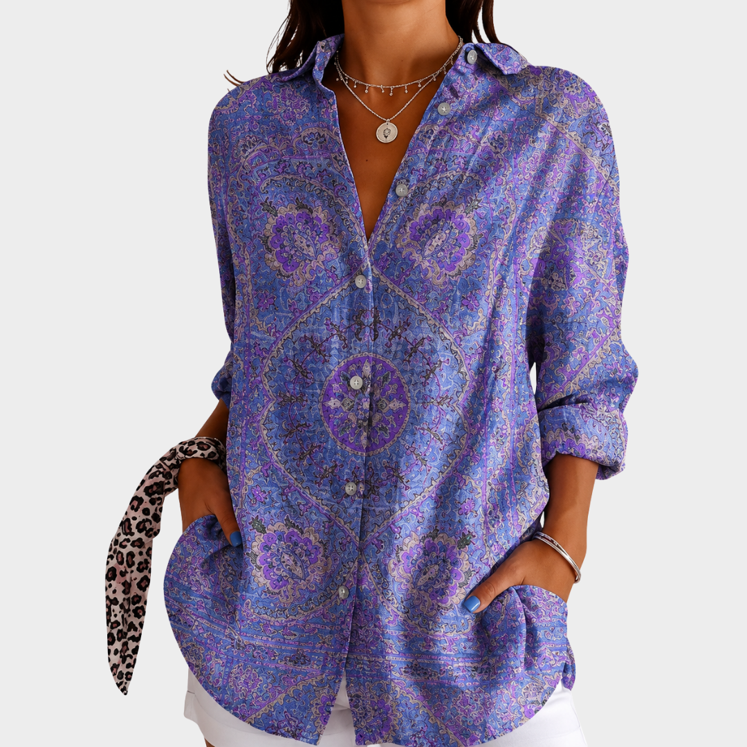 Women’s Lightweight Colorful Printed Blouse