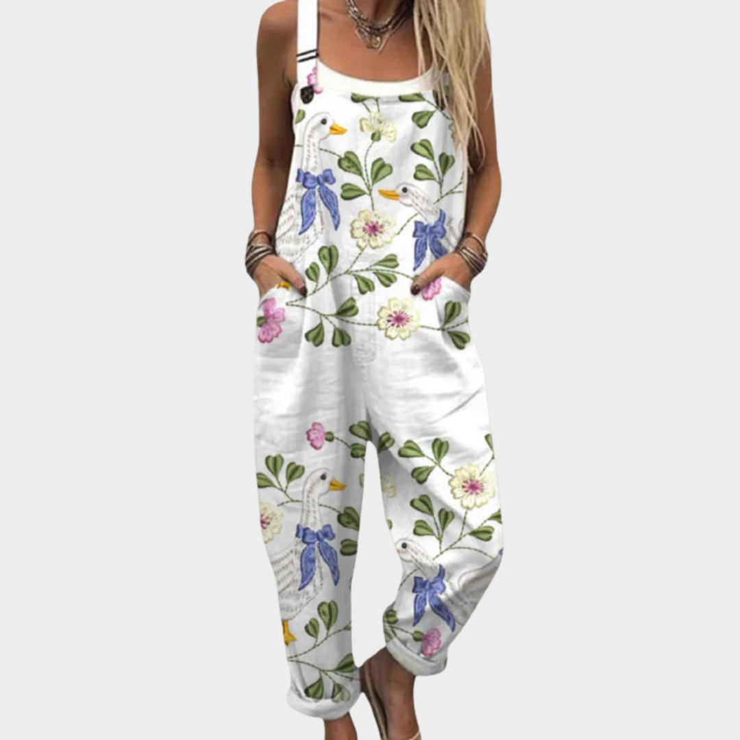 Women’s Printed Relaxed Fit Dungarees