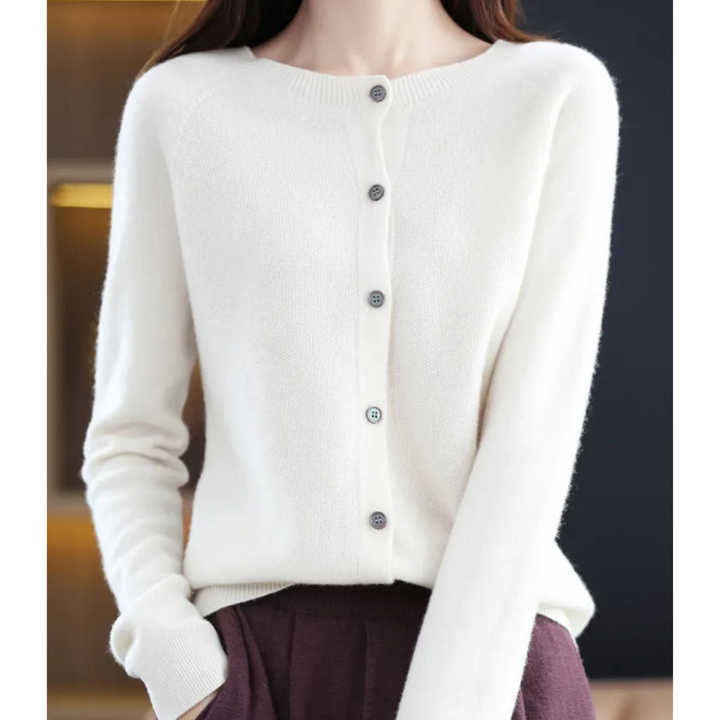 Women’s Soft Round Neck Knit Cardigan