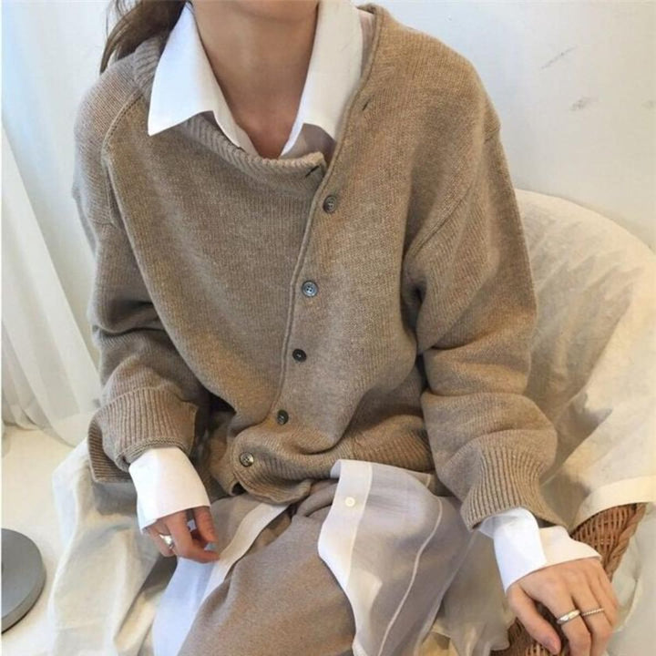 Women’s Soft Knit Relaxed Fit Button Front Cardigan