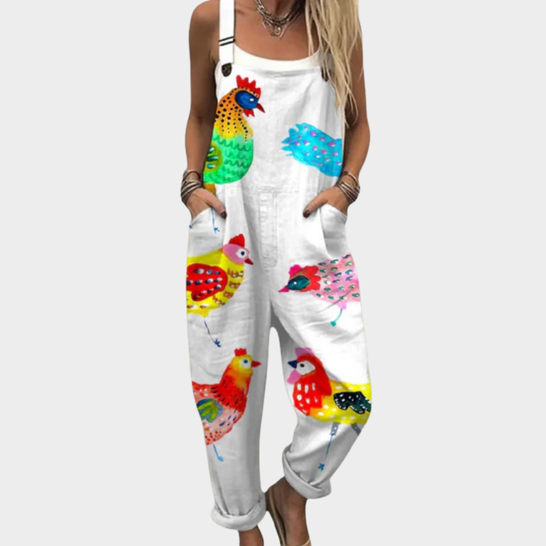 Women’s Relaxed Fit Printed Dungarees