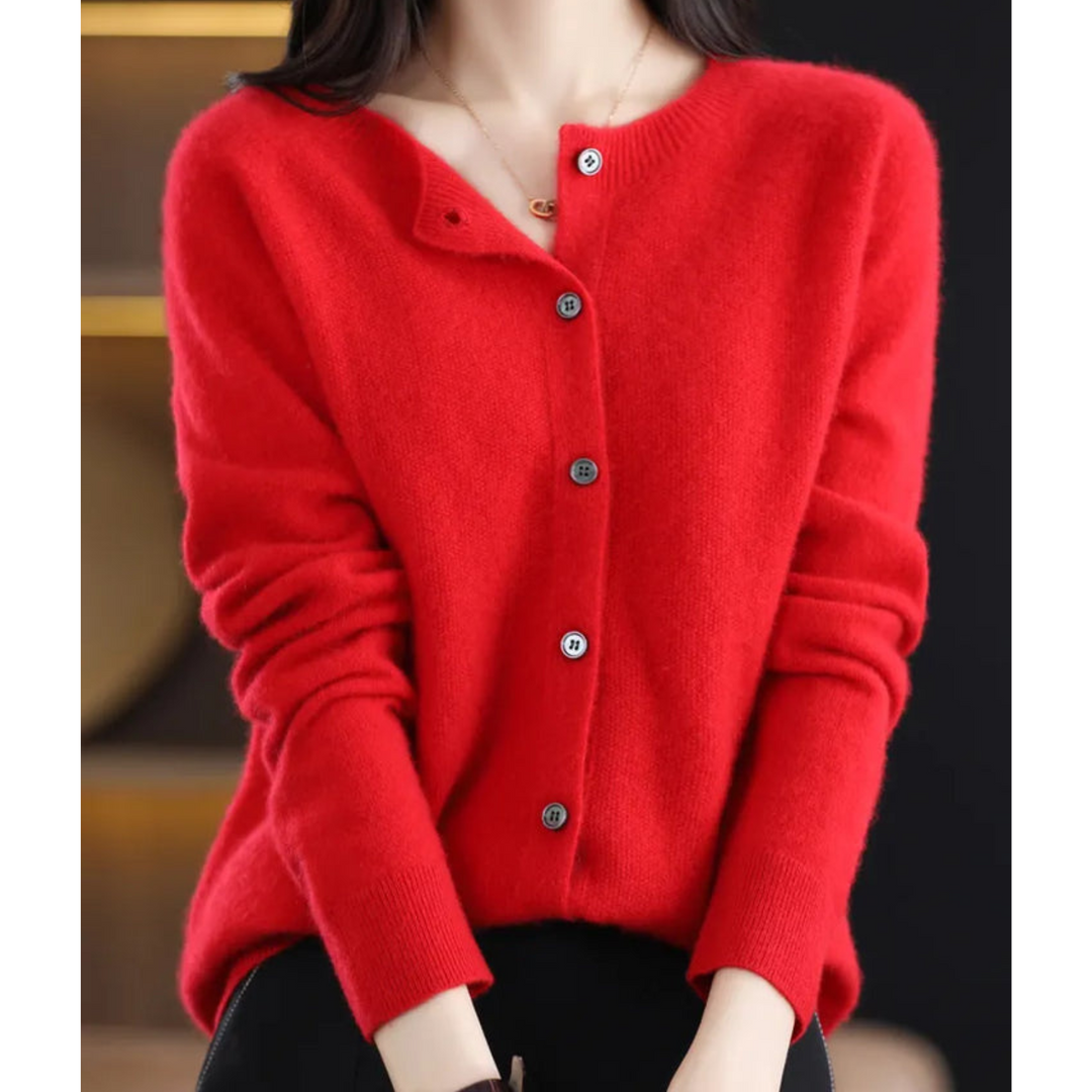 Women’s Soft Round Neck Knit Cardigan