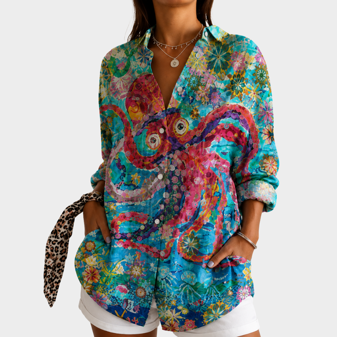 Women’s Floral Print Lightweight Casual Blouse