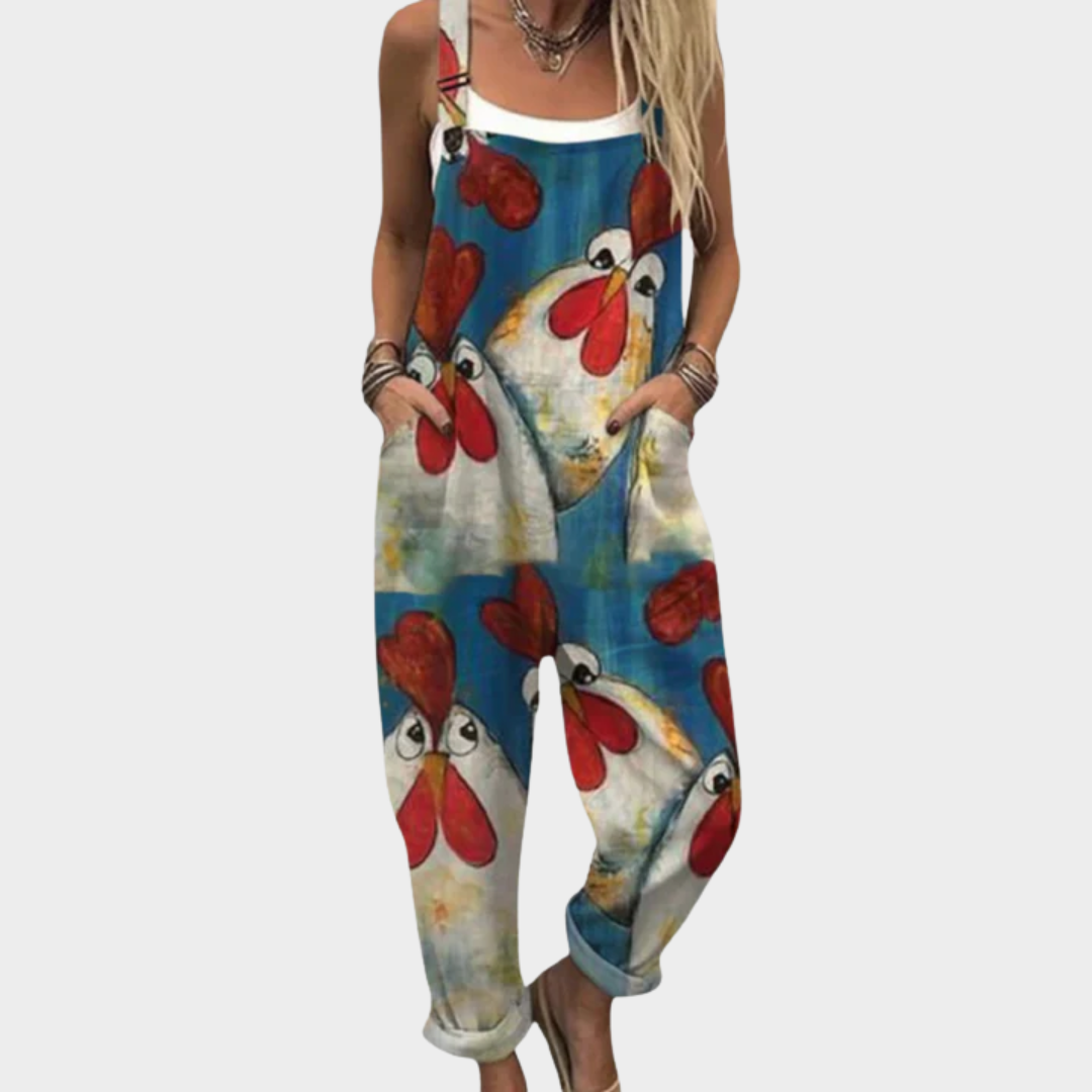 Women’s Comfortable Printed Dungarees
