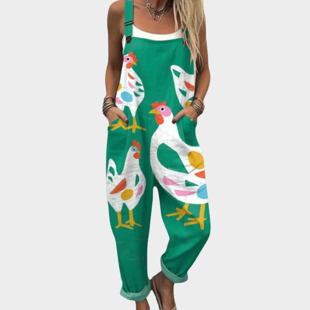 Women’s Comfortable Printed Dungarees