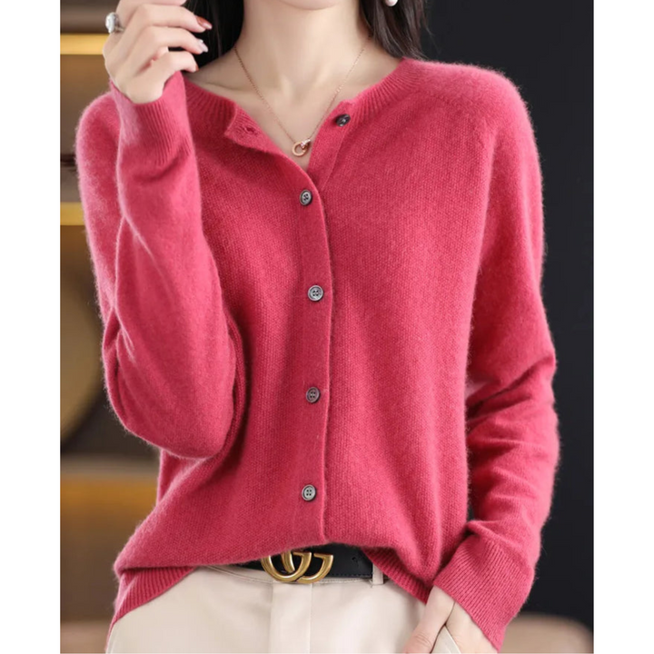 Women’s Soft Round Neck Knit Cardigan