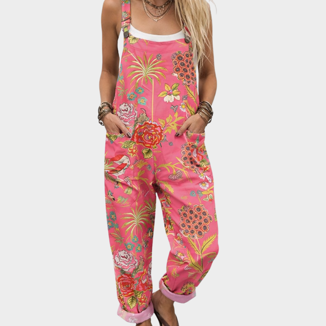 Women’s Relaxed Fit Printed Dungarees