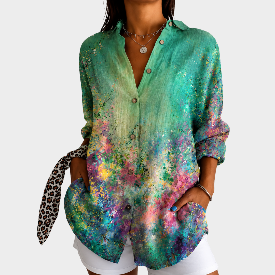 Women’s Green Floral Print Blouse