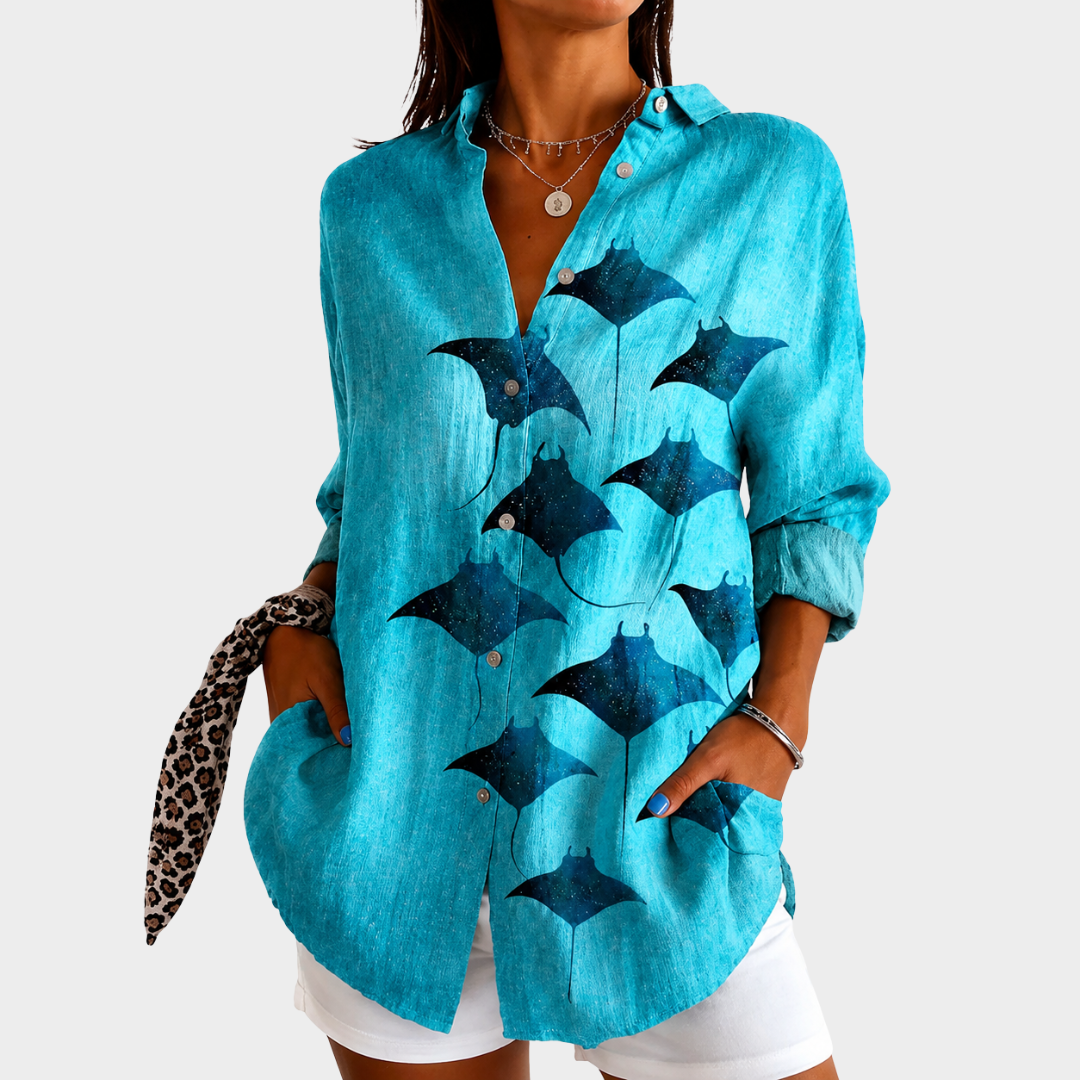 Women’s Abstract Print Casual Blouse