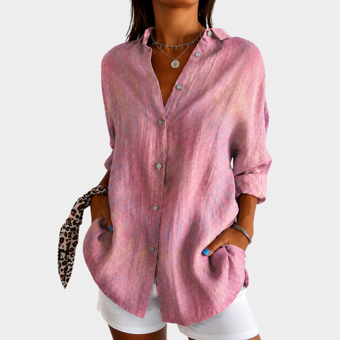 Women’s Blush Casual V-Neck Blouse