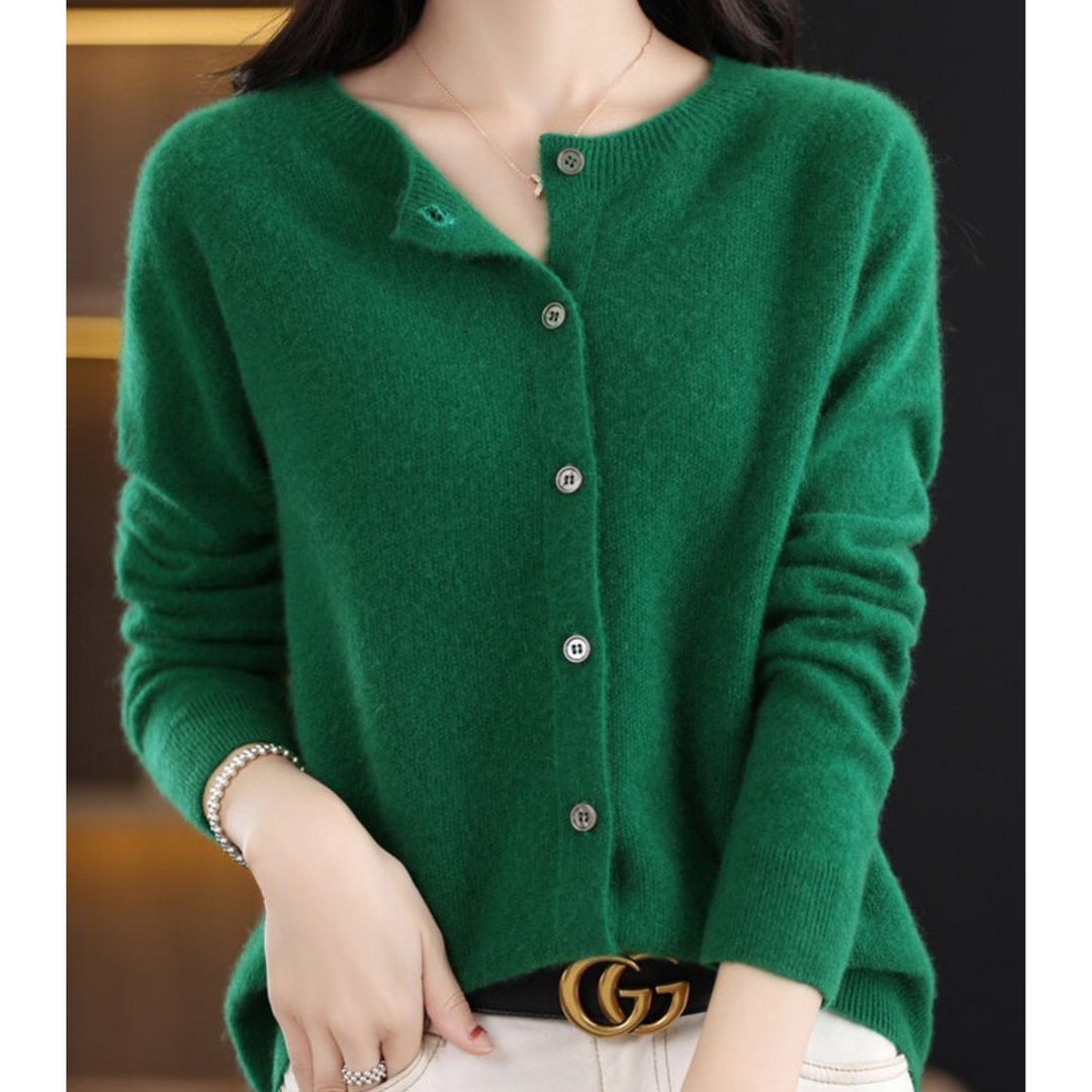 Women’s Soft Round Neck Knit Cardigan
