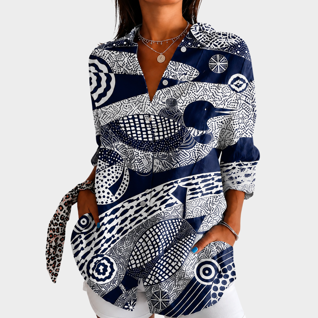 Women’s Mosaic Print Boho Blouse
