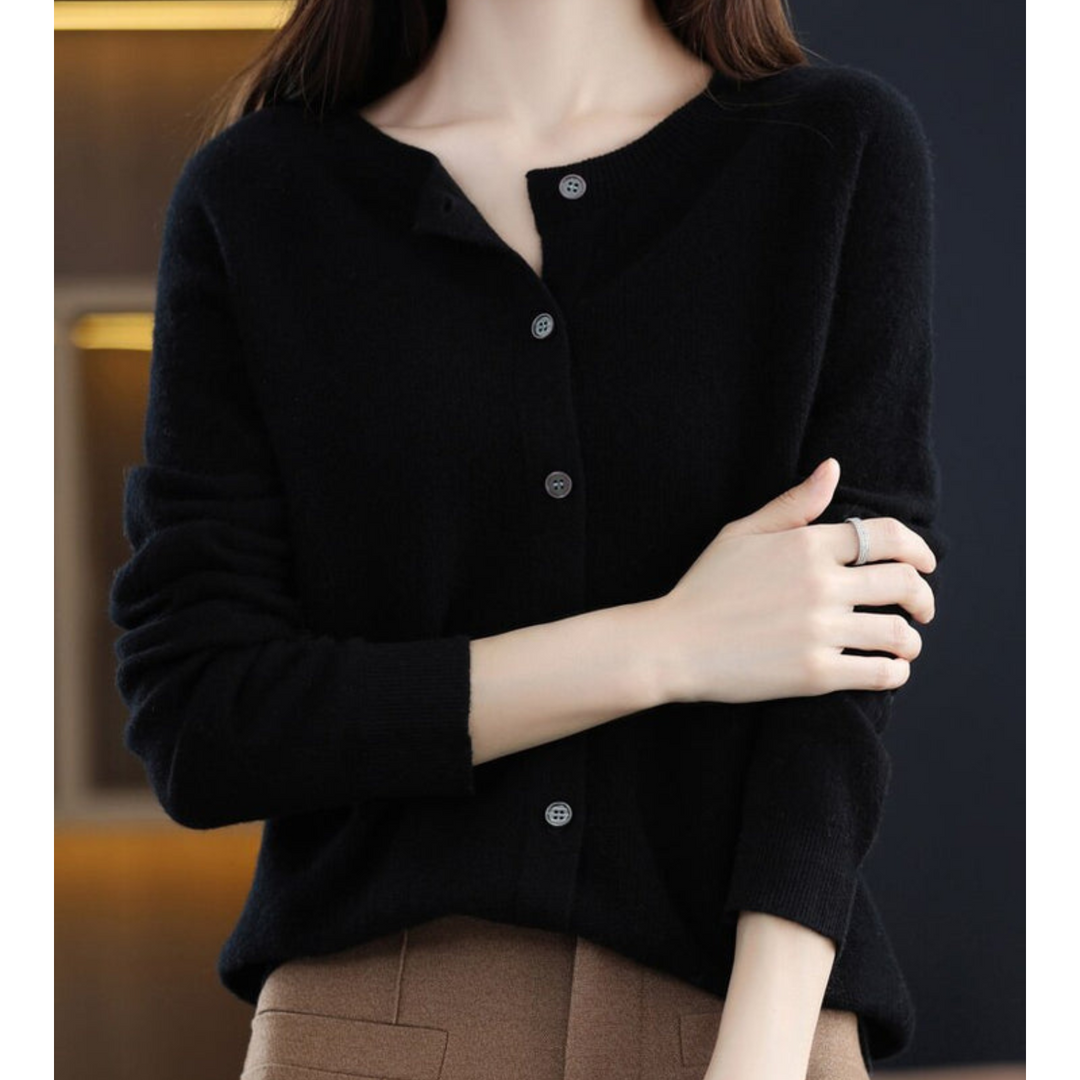 Women’s Soft Round Neck Knit Cardigan