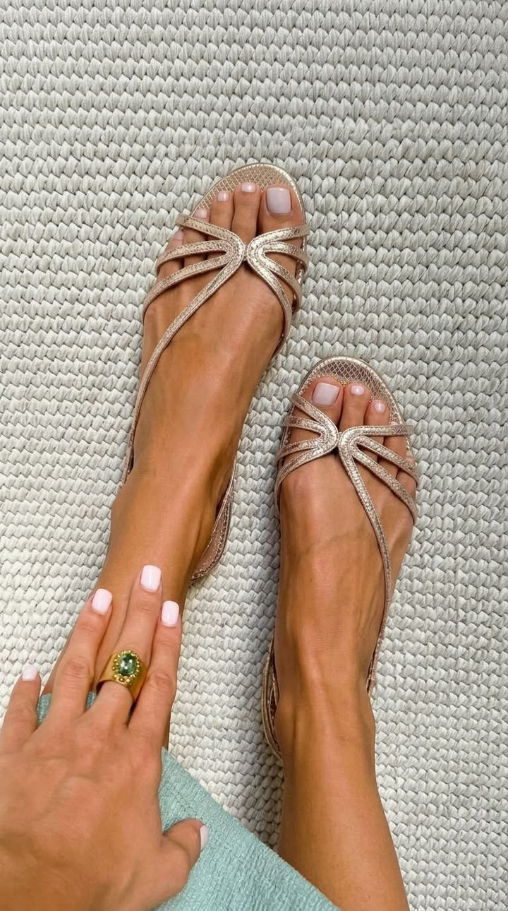 ELEANOR | GINEVRA GOLDEN SANDALS SUMMER ELEGANCE