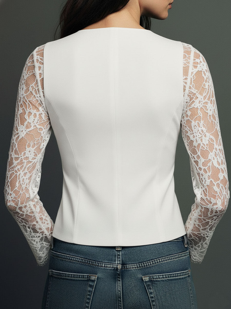 Women’s Black Sheer Sleeve Blazer