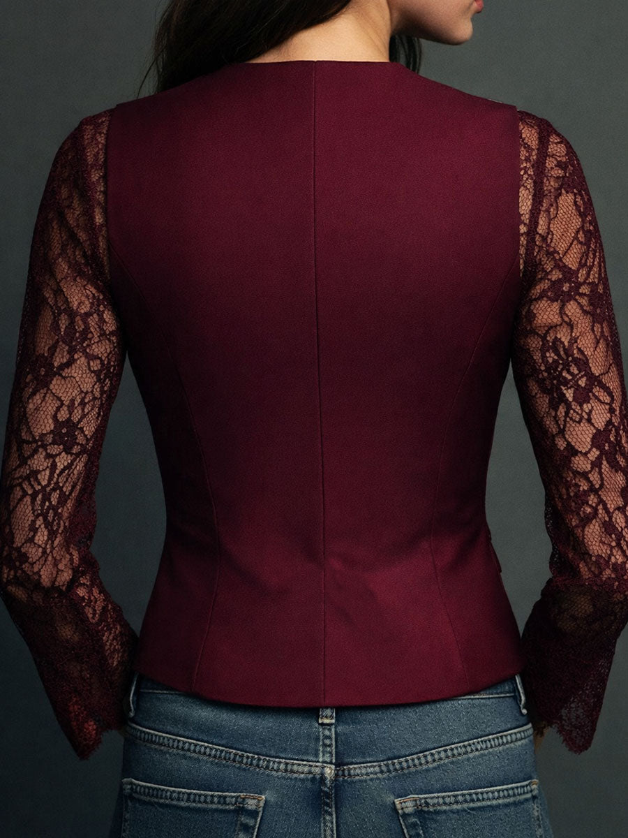 Women’s Black Sheer Sleeve Blazer