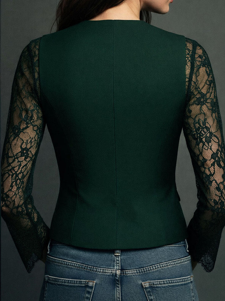 Women’s Black Sheer Sleeve Blazer