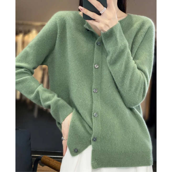 Women’s Soft Round Neck Knit Cardigan