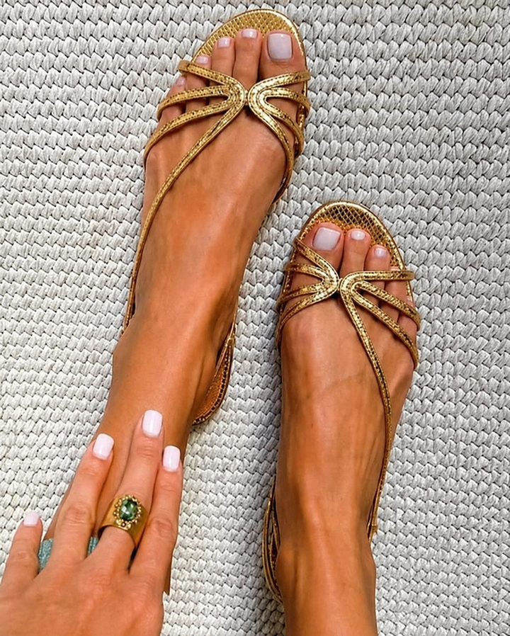 ELEANOR | GINEVRA GOLDEN SANDALS SUMMER ELEGANCE
