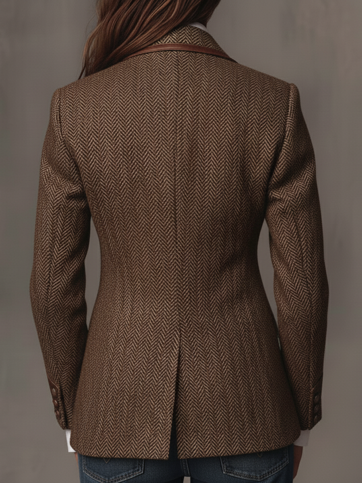 Women’s Tailored Herringbone Panel Blazer