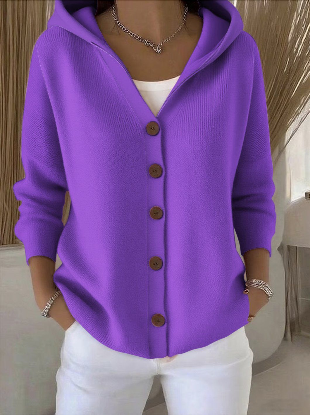 Women’s Soft Knit Hooded Cardigan