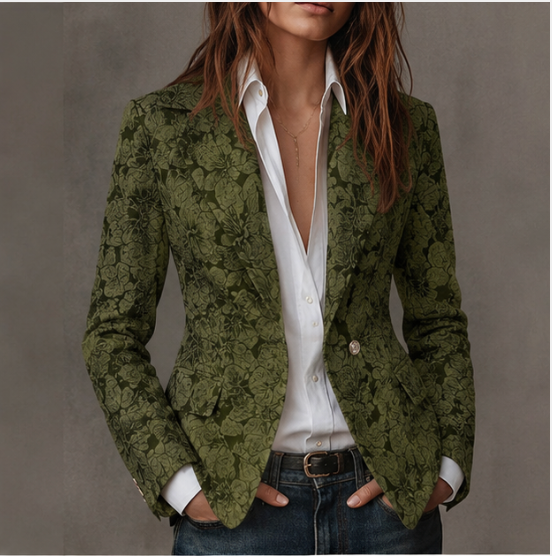 Women’s Paisley Jacquard Fitted Blazer