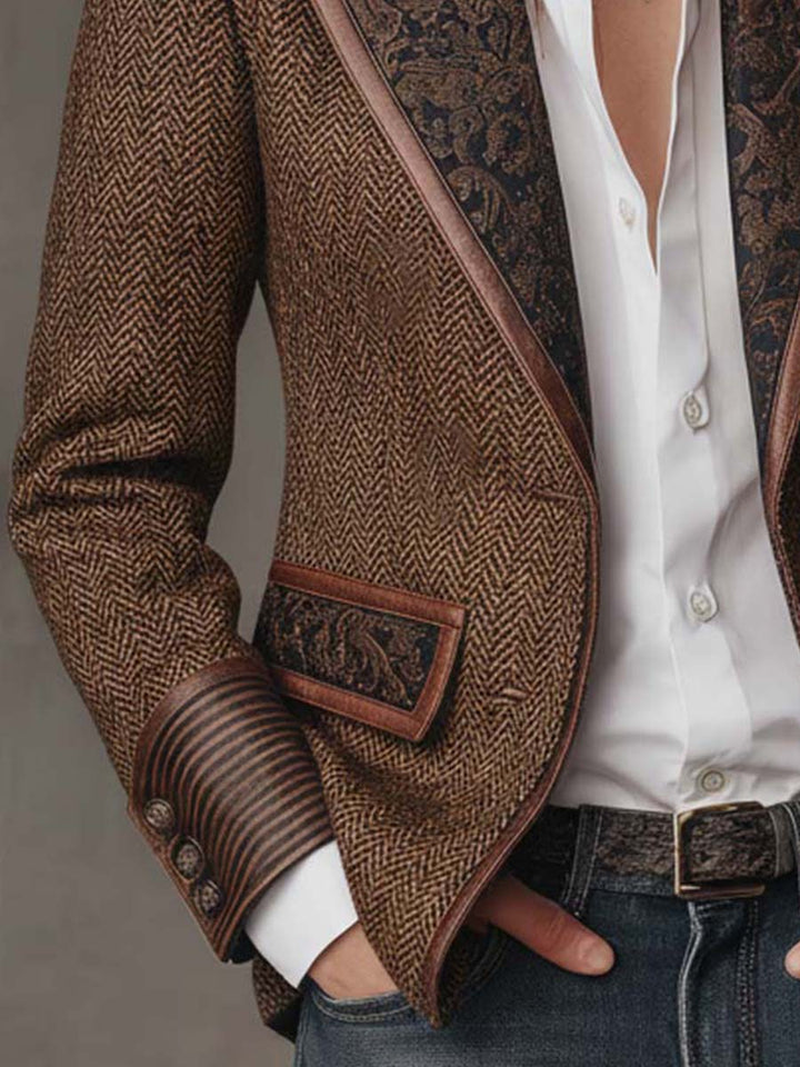 Women’s Tailored Herringbone Panel Blazer