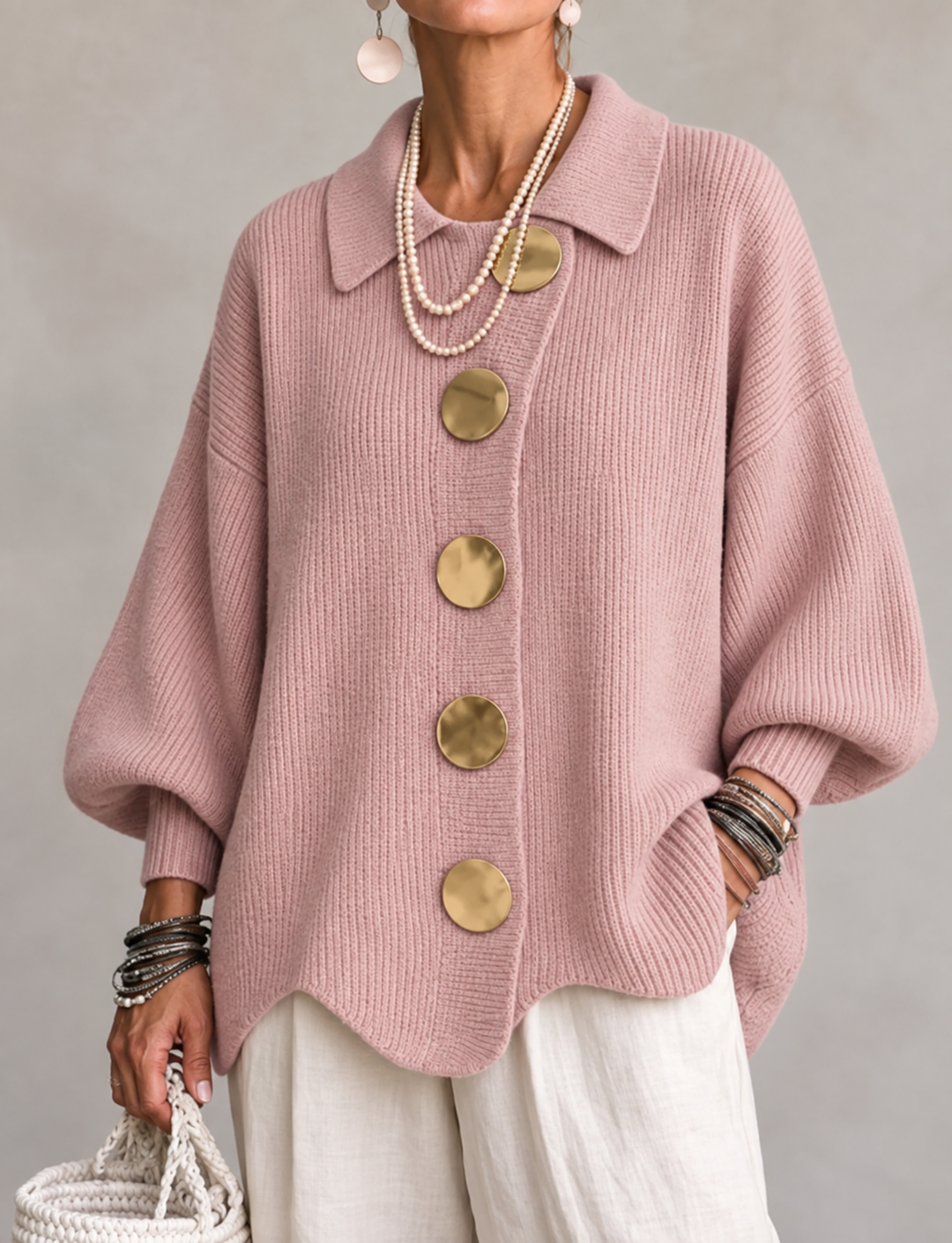 Women’s Oversized Collared Cardigan