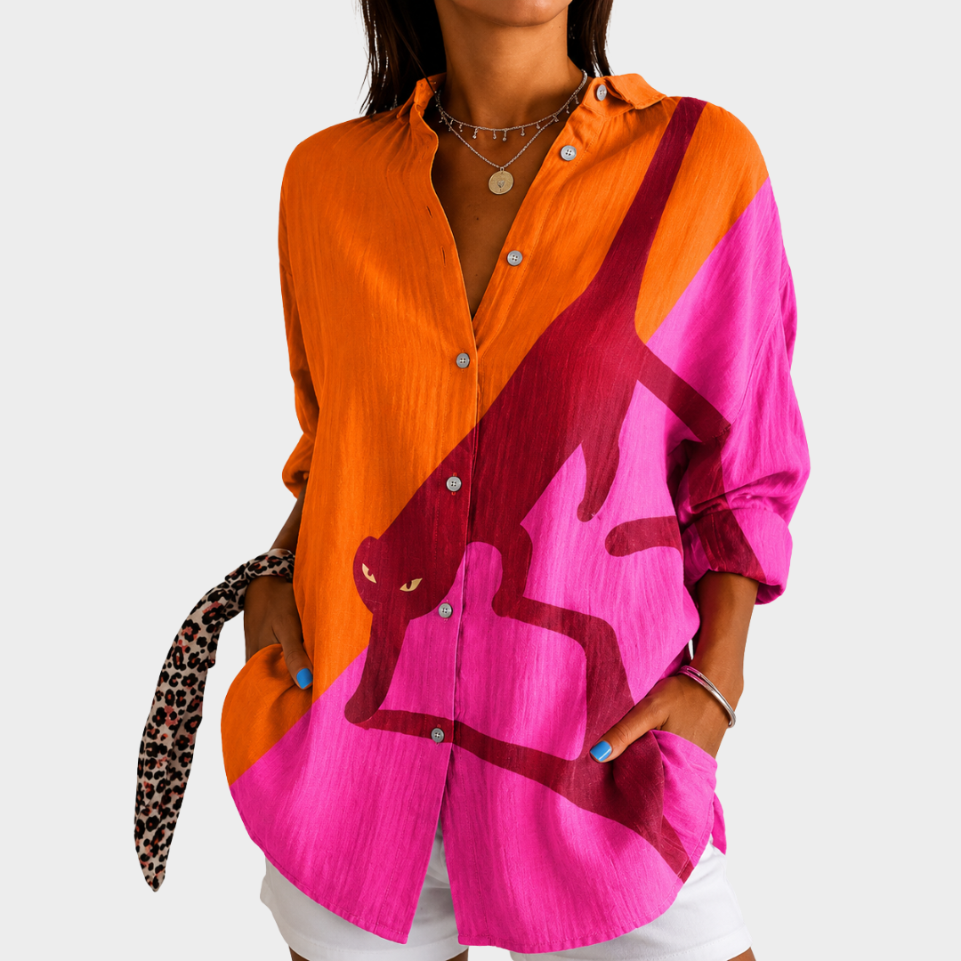 Women’s Animal Print Statement Blouse