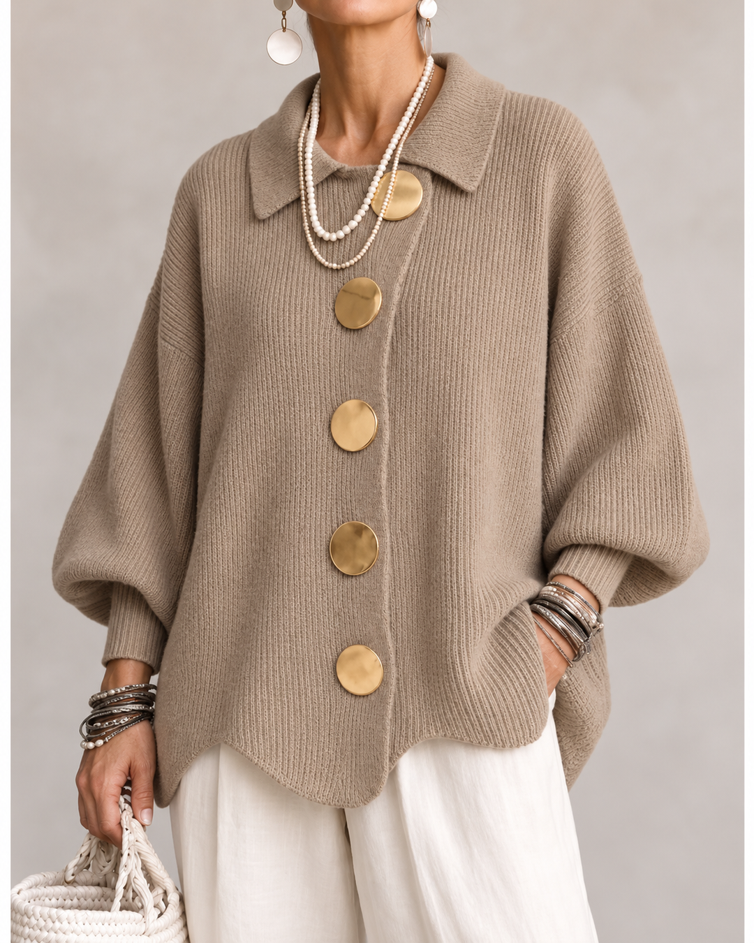 Women’s Oversized Collared Cardigan