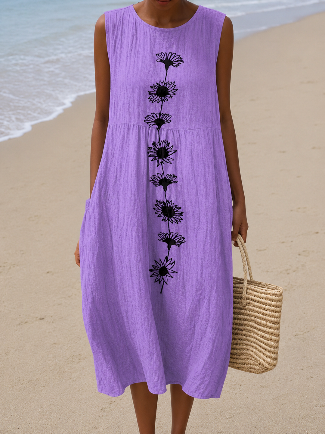 Emma™ Midi Dress in Violet Floral Print